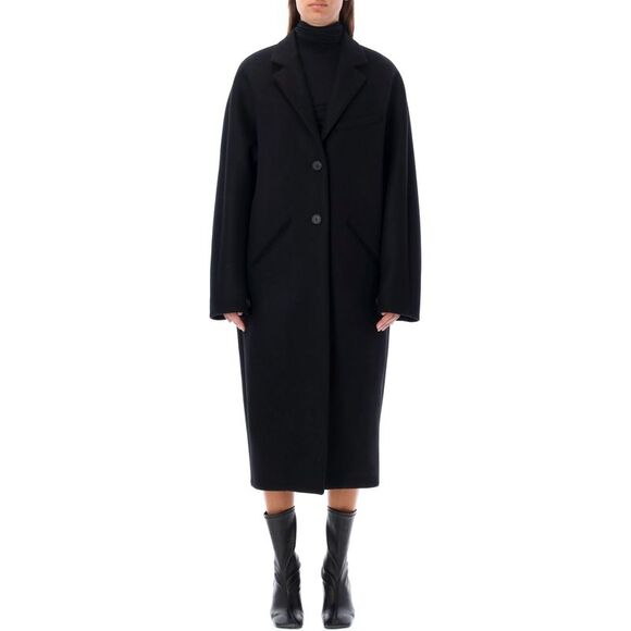 Chic Wool Blend Cocoon Coat with Notched Lapel - Picture 1 of 3